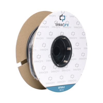 [EF-50-LC] Carrete de Fibra Óptica Monomodo con Conectores LC-LC Duplex, Reforzada con Kevlar, de 50 Metros (164.04 Pies), Para Instalaciones Subterráneas por Tubería