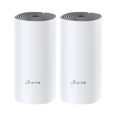 [DECOE4-2PACK] Kit de Router inalámbrico mesh Deco E4 para Hogar / Doble banda AC 1200  / 2 puertos 10/100 Mbps / Compatible con amazon alexa.