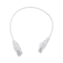 Cable de Parcheo Slim UTP Cat6 - 30 cm (11.81 Pulgadas) Blanco, Diámetro Reducido (28 AWG)