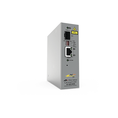 [AT-IMC2000TP/SP-980] Convertidor de medios industrial PoE+ de 10/100/1000 RJ45 Gigabit - 100X/1000X SFP