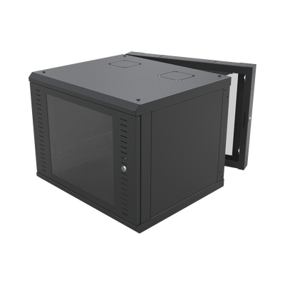 [SR-1912-GAP-V4] Gabinete Abatible de Pared (Con Marco Trasero) con Rack 19" de 12 Unidades. Ventana de Cristal Templado.
