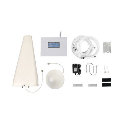 [EP-TB-4G] Kit Amplificador de Señal Celular TRIPLE banda de frecuencia / Mejora las llamadas convencionales y VoLTE / Soporta los datos de las tecnologías 2G, 3G y 4G de TELCEL, AT&T y MOVISTAR / Puede cubrir hasta 2 espacios de 300 m2 cada uno.