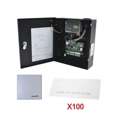 [KIT-UHFSTICKER-01] Kit para automatizar 1 ACCESO VEHICULAR con STICKERS en Parabrisas de vehiculos / Incluye Panel,  lector y 100 stickers / Software IVMS4200 incluido