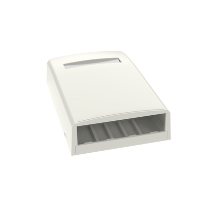 [CBX4IW-AY] Caja de Montaje en Superficie, Para 4 Módulos Mini-Com, Color Blanco Mate
