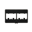 Placa de Mobiliario Modular Estándar, Salidas Para 4 Puertos Mini-Com, Color Negro