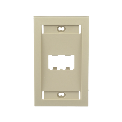 [CFPE2EIY] Placa de Pared Vertical Ejecutiva, Salida Para 2 Puertos Mini-Com, Con Espacios Para Etiquetas, Color Marfil