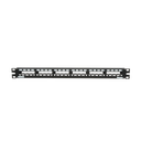 Panel de Parcheo Modular Mini-Com (Sin Conectores), Plano, Totalmente Blindado, de 24 Puertos, 1UR