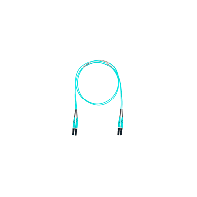 Jumper de Fibra Optica Multimodo 50/125 OM4, LC-LC Duplex, OFNR (Riser), Color Aqua, 8 Metros (26.25 Pies)