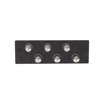 [FAP6WSTZ] Placa Acopladora de Fibra Óptica FAP, Con 6 Conectores ST Simplex (6 Fibras), Para Fibra Monomodo OS1/OS2, Color Negro
