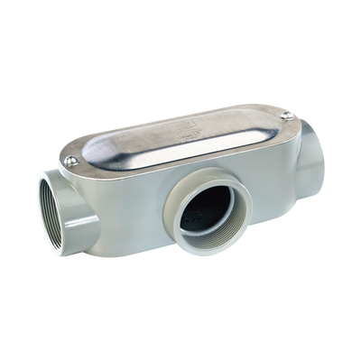 [OT-2990C] Caja Condulet tipo T de 1/2" (12.7 mm) Incluye tapa y tornillos.
