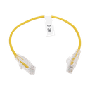 Cable de Parcheo Slim UTP Cat6 - 30 cm (11.81 Pulgadas) Amarillo Diámetro Reducido (28 AWG)