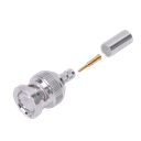 Conector BNC Macho de Anillo Plegable para Cable LP-142, LP-195, LMR-195, RG-58/U, RG-142/U, Plata/Oro/Teflón.
