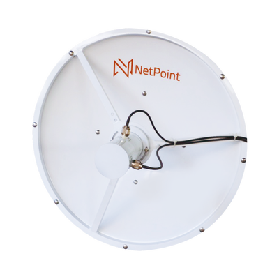 [NP3326] Antena blindada de alto rendimiento de 2 ft, 3.3-3.9 GHz, Ganancia 26 dBi, Conectores N-hembra.