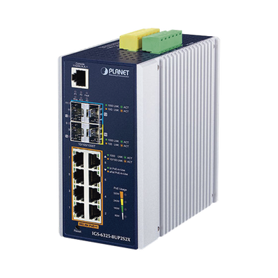 [IGS-6325-8UP2S2X] Switch Industrial Administrable Capa 3 con  8 Puertos Gigabit PoE 802.3bt, 2 Puertos SFP de 1 G/2.5 G, 2 Puertos SFP 10 G