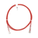 Cable de Parcheo Slim UTP Cat6 - 1.5 Metros (4.92 Pies) Rojo Diámetro Reducido (28 AWG)
