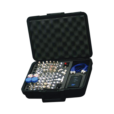 [RFA-4022] Mega Kit de Adaptadores UNIDAPT de 74 piezas, en conjunto todos los del RFA-4019 y RFA-4023-01 así como 2 Cables UNIDAPT, un Barril-Machos y un Probador de Cables en un solo estuche con bisagras.