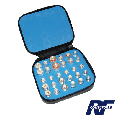 [RFA-4024] Kit Universal de Adaptadores UNIDAPT de 30 piezas con baño de Plata, en estuche, esponja y ziper.â€‹