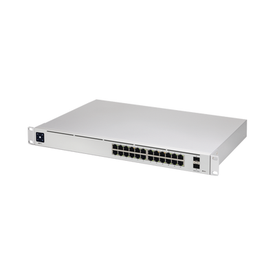 [USW-PRO-24] UniFi Switch USW-Pro-24, Capa 3 de 24 puertos Gigabit RJ-45 + 2 puertos 1/10G SFP+, pantalla informativa