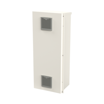 [EI-PCB-40-106-30VDK] Gabinete Acero Galv. para 3 Bat. PL110D12. Puerta Ventilada. Acc. de piso o poste No incluidos (400 x 1060 x 300mm).