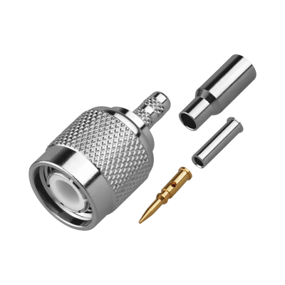 [RFT-1202-7T] Conector TNC Macho de Anillo Plegable para Cable TEFLÓN-BLANCO-MOTOROLA, Grupo M/C3, Níquel/ Oro/ Teflón.