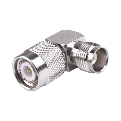 [RFT-1227-LF] Adaptador de TNC Macho a TNC Hembra en Ángulo Recto, RoHs Compliant, Níquel/ Oro/ Teflón.