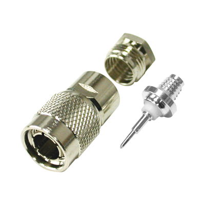 [RFT-1801] Conector TNC Macho de Rosca para Cable RG-59/U, Grupo D, Níquel/ Plata/ Teflón.