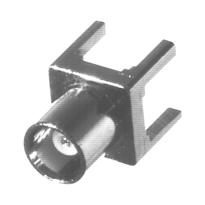 [RMX-8350-1] Conector MCX Hembra de Montaje Vertical para PCB con Terminal y 4 Patas, Oro/ Oro/ Teflón.