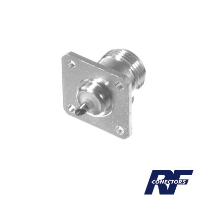 [RFN-1021-2] Conector N Hembra, montaje chasis de 4 perforaciones a 18 mm.