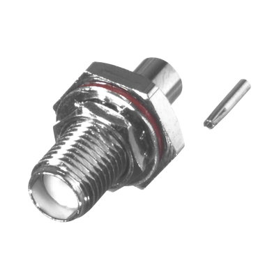 [RSA-3560-1-047] Conector SMA Hembra, Hermético, para Montaje de Panel Trasero, en Cable Semi-Rígido de 0.047" de Diámetro, Grupo SR0, Oro/ Oro/ Teflón.