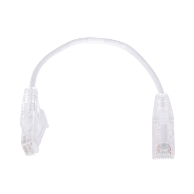 [LP-UT6-020-WH28] Cable de Parcheo Slim UTP Cat6 - 20 cm (7.87 Pulgadas) Blanco Diámetro Reducido (28 AWG)