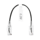 Cable de Parcheo Slim UTP Cat6 - 20 cm (7.87 Pulgadas) Negro Diámetro Reducido (28 AWG)