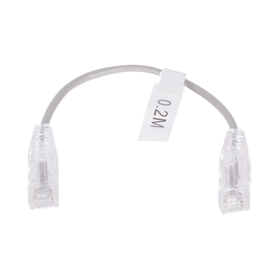 [LP-UT6-020-GY28] Cable de Parcheo Slim UTP Cat6 - 20 cm (7.87 Pulgadas) Gris Diámetro Reducido (28 AWG)
