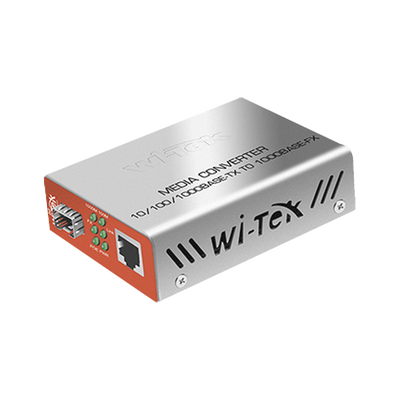 [WI-MC-111GP] Convertidos de medios / 1 puerto RJ45 100/1000 Mbps PoE Out 802.3af/at / 1 SFP 1000Mbps / hasta 25 Km