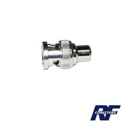 [RFB-1139] Adaptador de BNC Macho a RCA Hembra, Fono para Aplicaciones de Audio/Video, Niquel/Oro/Delrin.