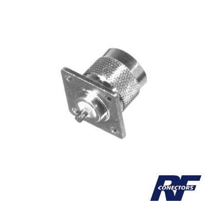 [RFN-1041-1] Conector N Macho, para montaje en panel con 4 perforaciones a 18 mm.