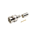 Conector BNC Macho en 75 Ohm, de Anillo Plegable para RG-59/U, Níquel/ Oro/ Teflón.