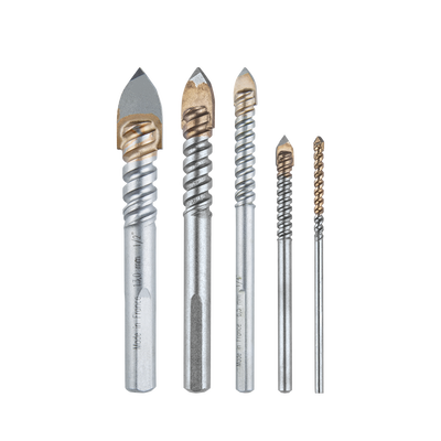 [B-68993] Juego de 5 brocas para vidrio de 1/8"-3/16"-1/4"-3/8"-1/2"