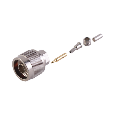 Conector N Macho de anillo plegable para cable RG-174/U, BELDEN 8216.