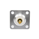 Conector UHF Hembra (SO-239) para Montaje de Chasis con 4 Hoyos a 18 mm, Terminal Soldable, Plata/ Oro/ Teflón.