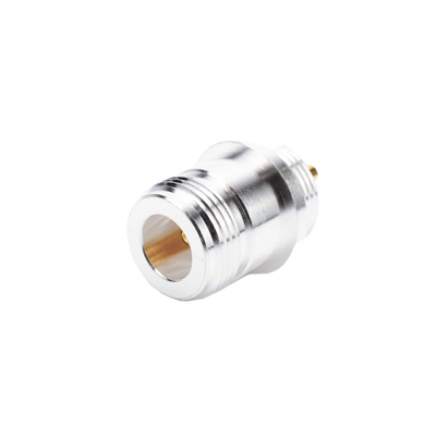 [RFN-1022-1] Conector N Hembra, para Montaje Frontal en Panel, Doble D Plano, Plata/ Oro/ Teflón.