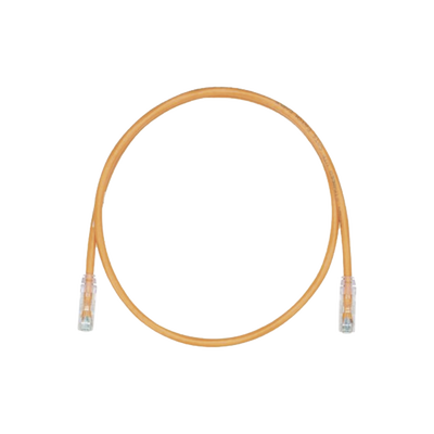 Cable de Parcheo, UTP Cat5e, Diámetro Reducido (28AWG), Color Naranja, 0.30 Metros (1 Pie)