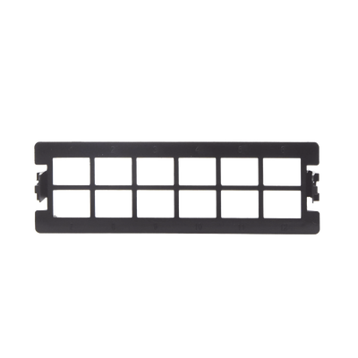 [LP-FO-D12] Placa Acopladora Vacía para Distribuidor de Fibra Óptica LP-ODF-8024, Acepta 12 Acopladores SC Simplex o 12 Acopladores LC Duplex, Color Negro