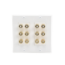 Placa de Pared | Postes de Unión Tipo Banana | Conexión para 6 Altavoces | Fácil Instalación | Conectores Chapados en Oro