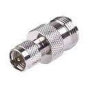 Adaptador en Línea, de Conector Mini-UHF Macho a N Hembra, Níquel/ Oro/ Teflón.