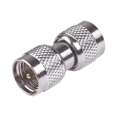 [RFU-624] Adaptador Barril, de Conectores Mini-UHF Machos, Níquel/ Oro/ Teflón.