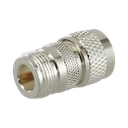 Adaptador en Línea de Conector N Hembra a UHF Macho (PL-259), Plata/ Oro/ Teflón.
