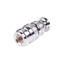 Adaptador en Linea para 50 Ohm, de Conector N Hembra a BNC Macho, Plata /Oro /Teflón.