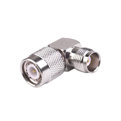 [RFT-1227] Adaptador en Ángulo Recto de Conector TNC Macho a TNC Hembra, Níquel/ Oro/ Teflón.