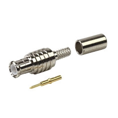 [RMX-8000-B] Conector MCX Macho de Anillo Plegable para RG-174, RG-316/U Níquel/ Oro/ Teflón.