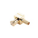 Conector MCX Macho en Ángulo Recto de Anillo Plegable para Cable RG-174/U, 8216, Oro/ Oro/ Teflón.